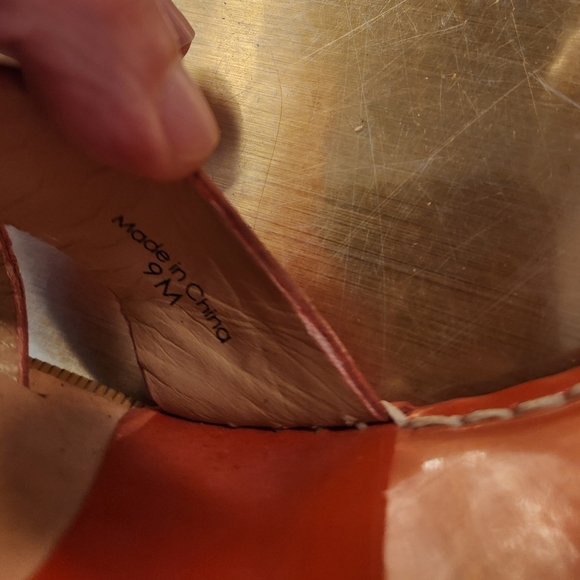 Orange Diane Von Furstenberg Wedge Sandals Size 9 - Picture 2 of 12